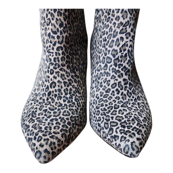 Steve Madden Nix Leopard Animal Print Suede Leather Heel Bootie Boots Size 8.5 - Picture 3 of 8